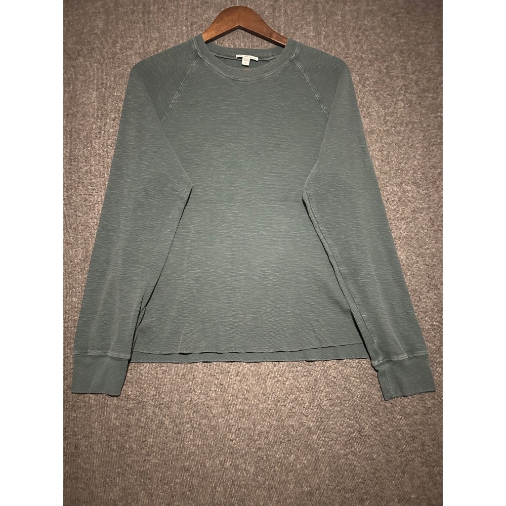 James perse thermal mesh raglan pullover crewneck size 1 green long sleeve